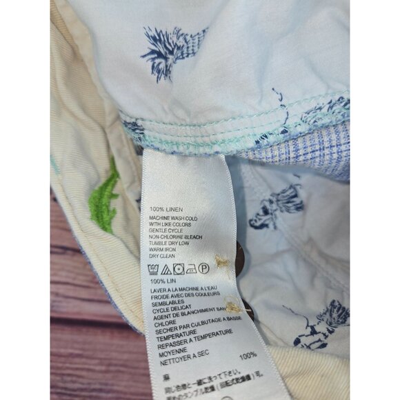 Tommy Bahama Mens Relax Linen Shorts Size 33 Blue Plaid Casual Summer - Picture 4 of 6